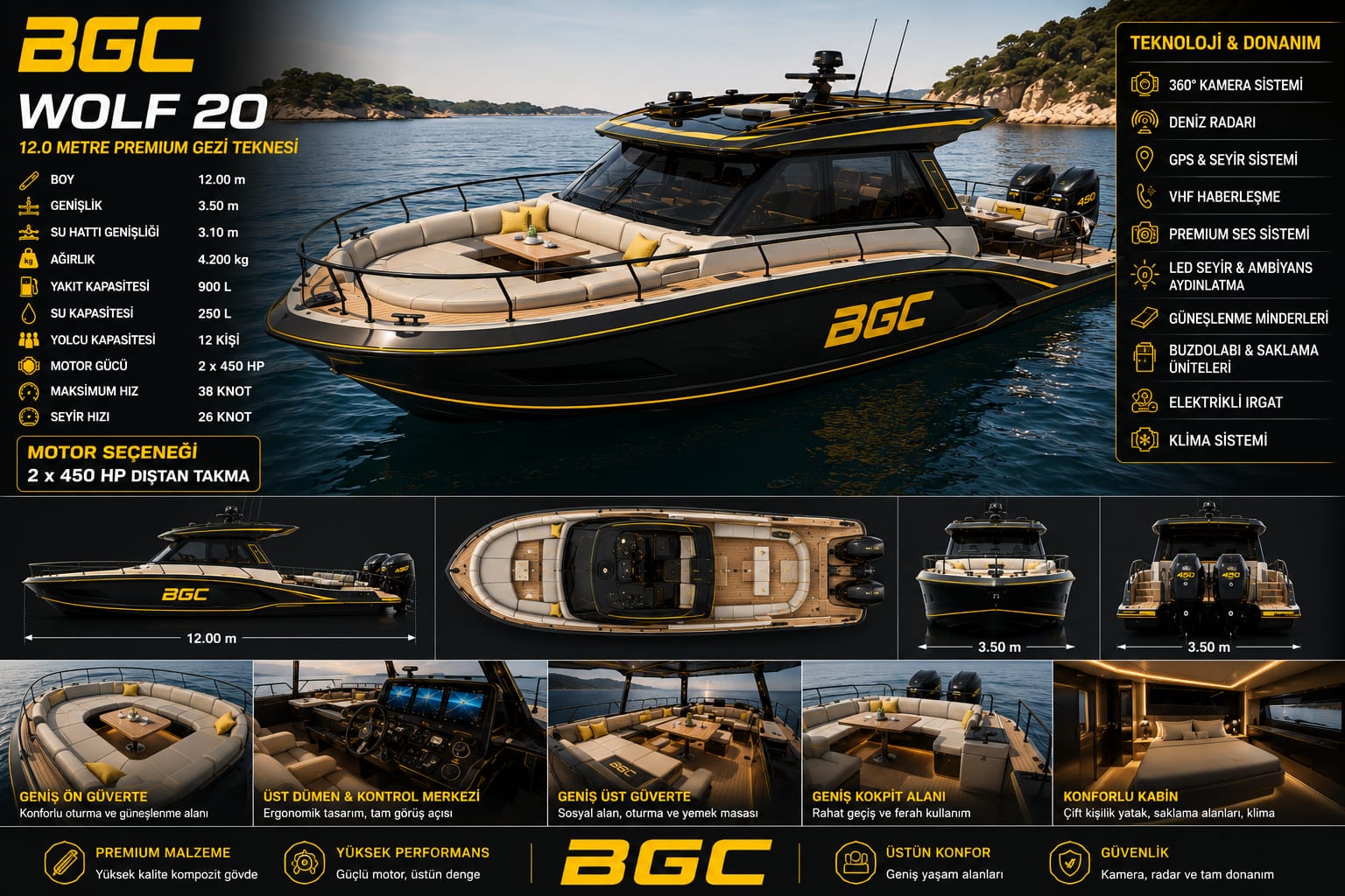 BGC Wolf 20 Premium Gezi Teknesi